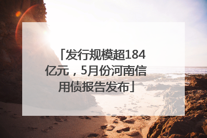 发行规模超184亿元，5月份河南信用债报告发布