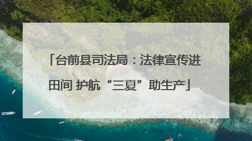 台前县司法局：法律宣传进田间 护航“三夏”助生产