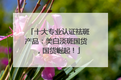 十大专业认证祛斑产品：美白淡斑国货，国货崛起！
