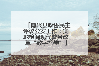 博兴县政协民主评议公安工作：实地检阅现代警务改革“数字答卷”