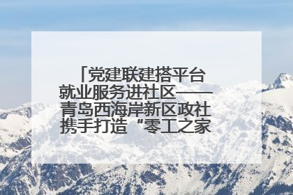党建联建搭平台 就业服务进社区——青岛西海岸新区政社携手打造“零工之家”就业服务新阵地