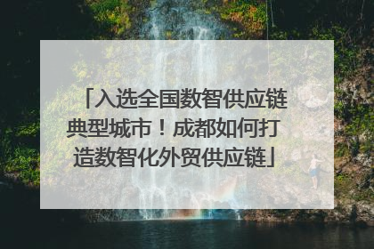 入选全国数智供应链典型城市！成都如何打造数智化外贸供应链