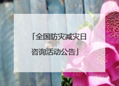 全国防灾减灾日咨询活动公告