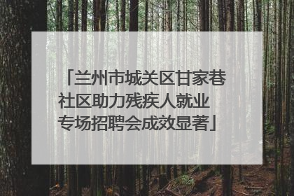兰州市城关区甘家巷社区助力残疾人就业 专场招聘会成效显著