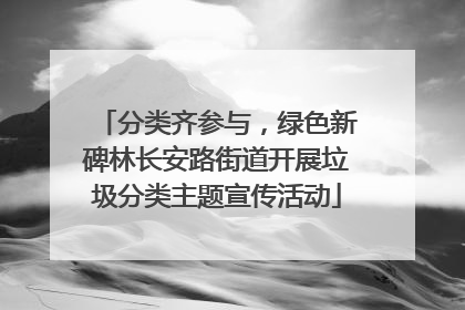 分类齐参与，绿色新碑林长安路街道开展垃圾分类主题宣传活动