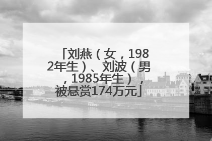 刘燕（女，1982年生）、刘波（男，1985年生），被悬赏174万元