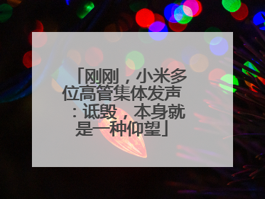 刚刚，小米多位高管集体发声：诋毁，本身就是一种仰望