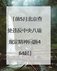 前5月北京查处违反中央八项规定精神问题464起