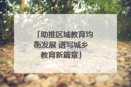 助推区域教育均衡发展 谱写城乡教育新篇章