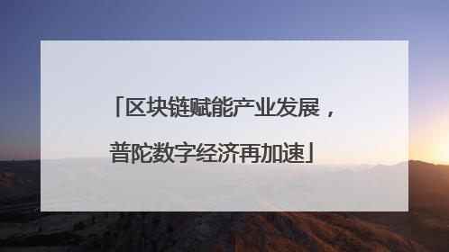 区块链赋能产业发展，普陀数字经济再加速