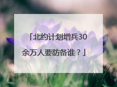 北约计划增兵30余万人要防备谁？