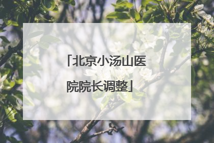 北京小汤山医院院长调整