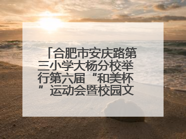 合肥市安庆路第三小学大杨分校举行第六届“和美杯”运动会暨校园文化艺术节