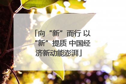 向“新”而行 以“新”提质 中国经济新动能澎湃