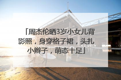 周杰伦晒3岁小女儿背影照，身穿格子裙，头扎小辫子，萌态十足