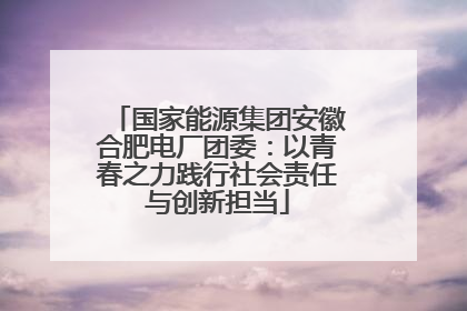 国家能源集团安徽合肥电厂团委：以青春之力践行社会责任与创新担当