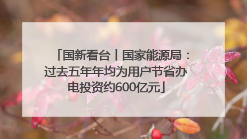 国新看台丨国家能源局：过去五年年均为用户节省办电投资约600亿元