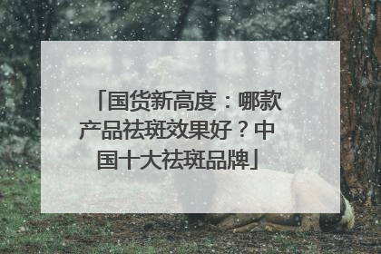 国货新高度：哪款产品祛斑效果好？中国十大祛斑品牌