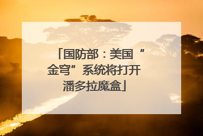国防部：美国“金穹”系统将打开潘多拉魔盒