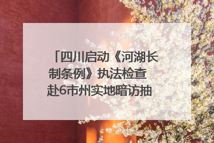 四川启动《河湖长制条例》执法检查 赴6市州实地暗访抽查｜四川人大之声