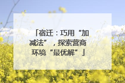 宿迁：巧用“加减法”，探索营商环境“最优解”