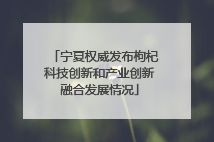宁夏权威发布枸杞科技创新和产业创新融合发展情况