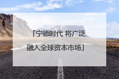宁德时代 将广泛融入全球资本市场