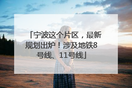 宁波这个片区，最新规划出炉！涉及地铁8号线、11号线
