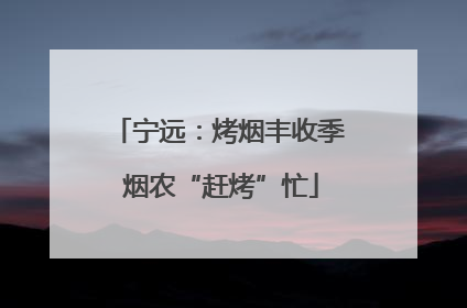 宁远：烤烟丰收季 烟农“赶烤”忙