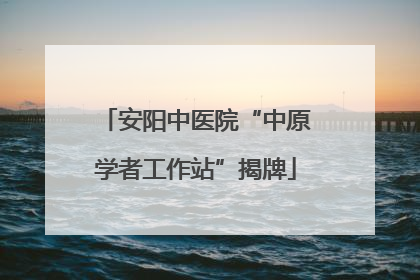安阳中医院“中原学者工作站”揭牌