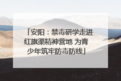 安阳：禁毒研学走进红旗渠精神营地 为青少年筑牢防毒防线