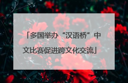 多国举办“汉语桥”中文比赛促进跨文化交流