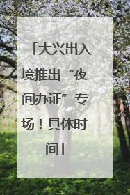 大兴出入境推出“夜间办证”专场！具体时间