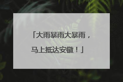 大雨暴雨大暴雨，马上抵达安徽！