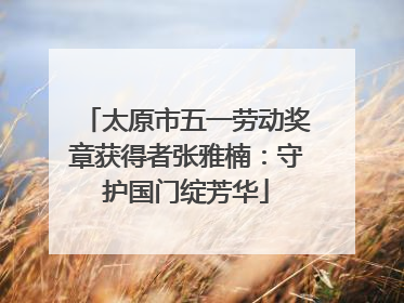 太原市五一劳动奖章获得者张雅楠：守护国门绽芳华