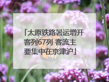 太原铁路暑运增开客列67列 客流主要集中在京津沪
