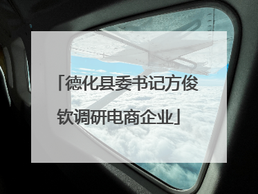 德化县委书记方俊钦调研电商企业