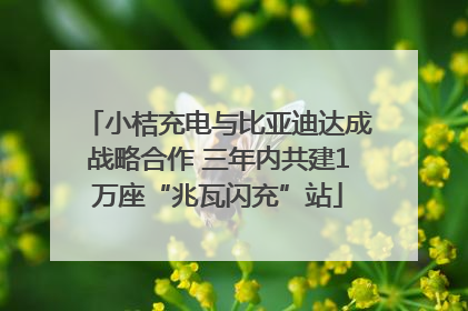 小桔充电与比亚迪达成战略合作 三年内共建1万座“兆瓦闪充”站