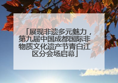 展现非遗多元魅力，第九届中国成都国际非物质文化遗产节青白江区分会场启幕