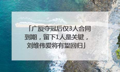 广厦夺冠后仅3人合同到期，留下1人是关键，刘维伟爱将有望回归