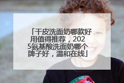 干皮洗面奶哪款好用值得推荐，2025氨基酸洗面奶哪个牌子好，温和在线