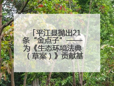 平江县抛出21条“金点子”——为《生态环境法典（草案）》贡献基层智慧