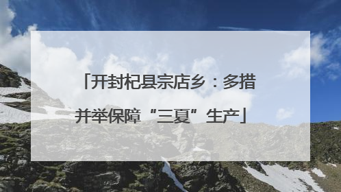 开封杞县宗店乡：多措并举保障“三夏”生产