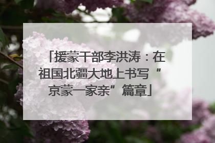 援蒙干部李洪涛：在祖国北疆大地上书写“京蒙一家亲”篇章