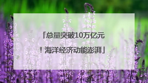 总量突破10万亿元！海洋经济动能澎湃