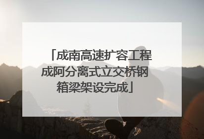 成南高速扩容工程成阿分离式立交桥钢箱梁架设完成