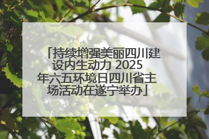 持续增强美丽四川建设内生动力 2025年六五环境日四川省主场活动在遂宁举办