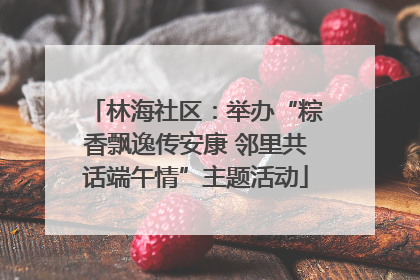 林海社区：举办“粽香飘逸传安康 邻里共话端午情”主题活动
