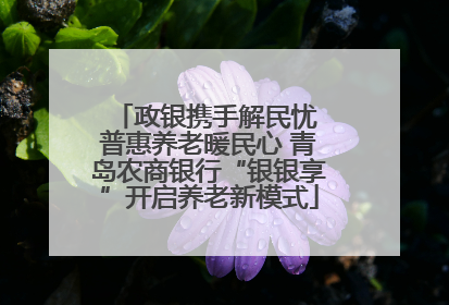 政银携手解民忧 普惠养老暖民心 青岛农商银行“银银享”开启养老新模式