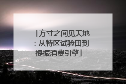 方寸之间见天地：从特区试验田到提振消费引擎